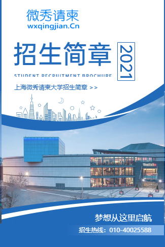 蓝色简约大学高校职业技术学校招生简章成人教育培训