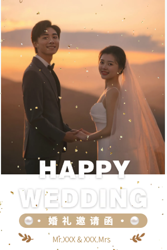 韩式唯美时尚轻奢婚礼邀请函婚礼请柬