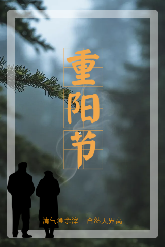 唯美登山九九重阳节宣传