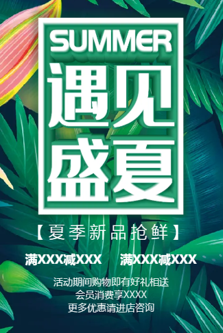 夏季新品上市新店开业品牌宣传店铺通用简约模板